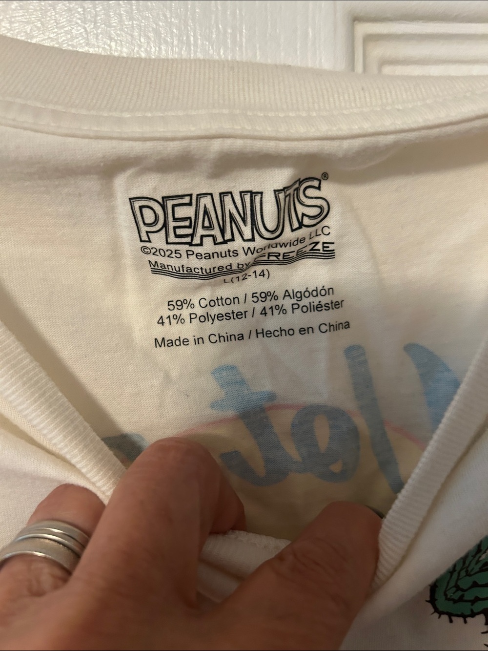 Peanuts Cream Short-Sleeve Tee with Snoopy Cactus Graphic - Picture 3 of 3